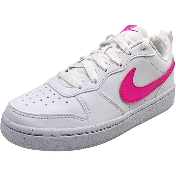 Nike Court Borough Big Kids' Shoes, White/Laser Fuchsia, DV5456-113, 6Y Medium - Picture 1 of 5